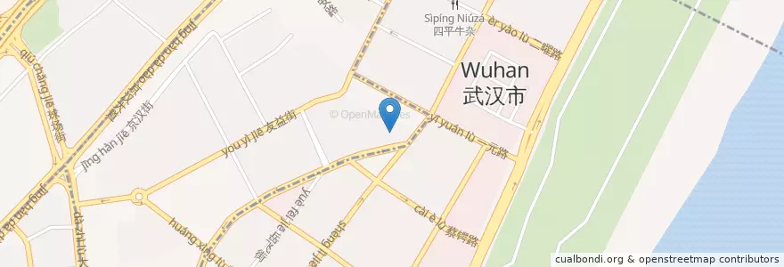 Mapa de ubicacion de 车站街道办事处 en China, Hubei, Wuhan, Jiang’An, 一元街道.