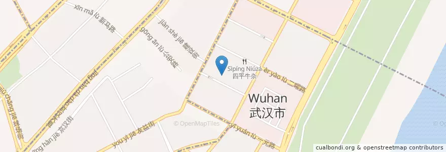 Mapa de ubicacion de 武汉市实验学校 en China, Hubei, Wuhan, Jiang'an District, 一元街道.