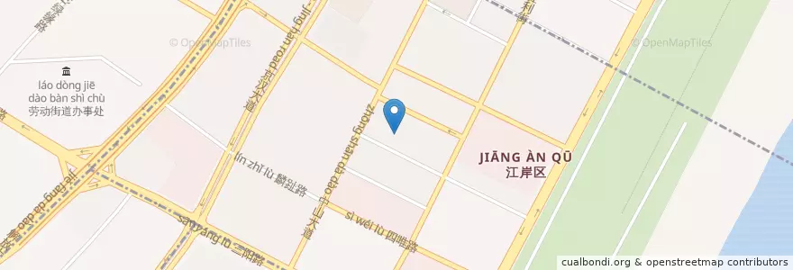 Mapa de ubicacion de 四唯街道办事处 en الصين, خوبي, ووهان, 江岸区, 四唯街道.