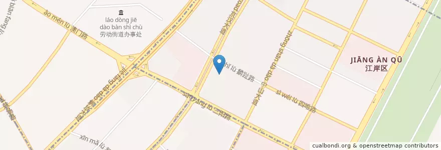 Mapa de ubicacion de 武汉市七一华源中学 en China, Hubei, Wuhan, 江岸区, 四唯街道.