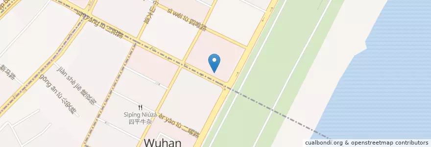 Mapa de ubicacion de 胡锦酒楼 en China, Hubei, Wuhan, 江岸区, 四唯街道.