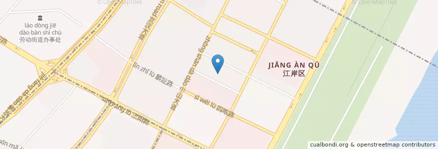 Mapa de ubicacion de 江岸区四唯路小学 en 中国, 湖北省, 武漢市, 江岸区, 四唯街道.