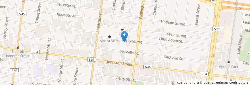 Mapa de ubicacion de PBS FM en 오스트레일리아, Victoria, City Of Yarra.