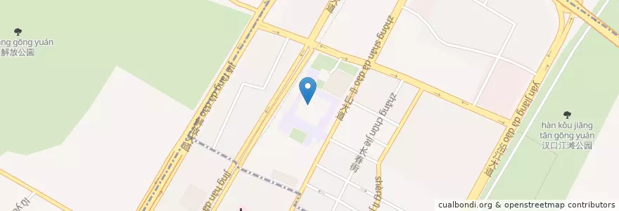 Mapa de ubicacion de 武汉市第二中学 en 中国, 湖北省, 武汉市, 江岸区, 永清街道.