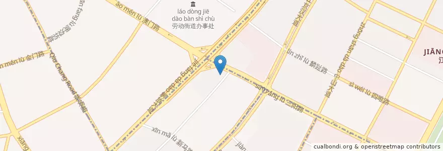 Mapa de ubicacion de 球场街道办事处 en China, Hubei, Wuhan, Jiang'an.