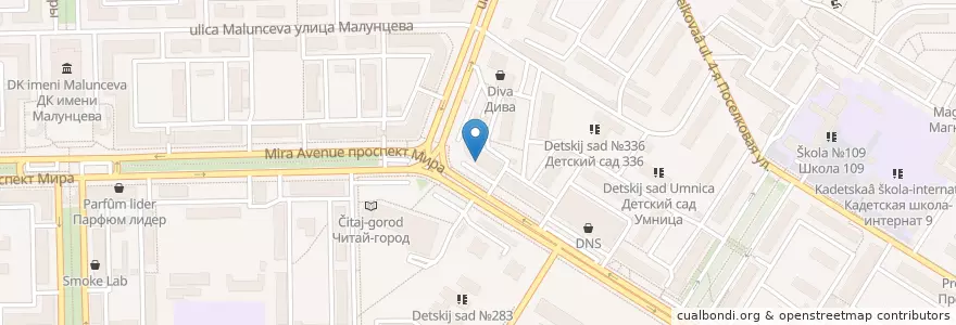 Mapa de ubicacion de Сбербанк en Russie, District Fédéral Sibérien, Oblast D'Omsk, Омский Район, Городской Округ Омск.