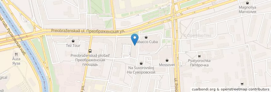 Mapa de ubicacion de Парус en Rusia, Distrito Federal Central, Москва, Восточный Административный Округ, Район Преображенское.