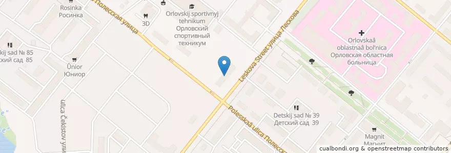 Mapa de ubicacion de Детский сад № 56 en Rússia, Distrito Federal Central, Oblast De Oriol, Орловский Район, Городской Округ Орёл.