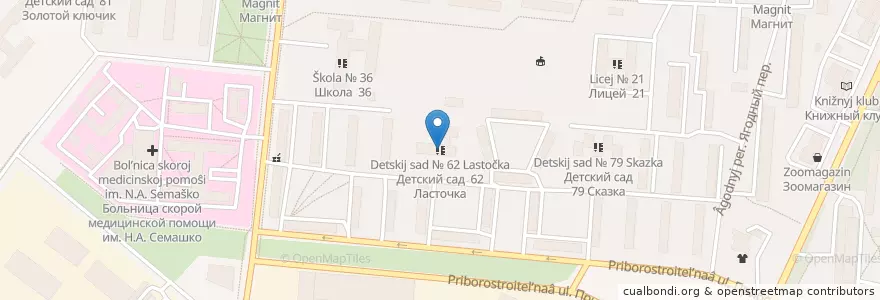 Mapa de ubicacion de Детский сад № 62 Ласточка en Russia, Central Federal District, Oryol Oblast, Орловский Район, Oryol.