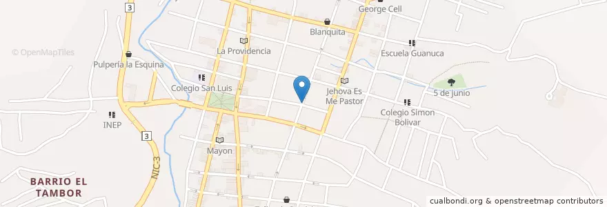 Mapa de ubicacion de Oziris en Nicaragua, Matagalpa, Matagalpa (Municipio).