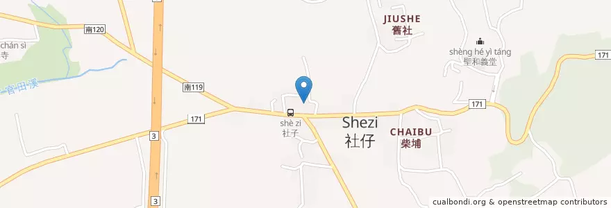 Mapa de ubicacion de 鎮安宮 en Тайвань, Тайнань, 官田區.