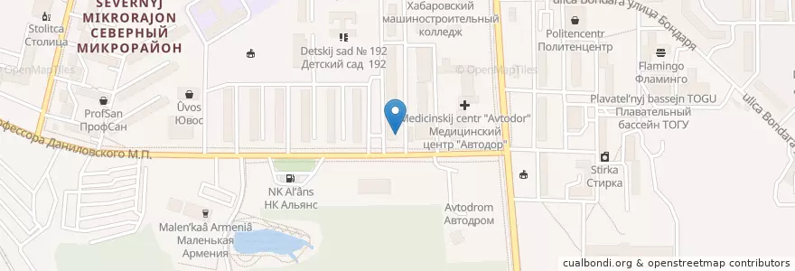 Mapa de ubicacion de Новая аптека en Rusia, Дальневосточный Федеральный Округ, Хабаровский Край, Городской Округ Хабаровск.
