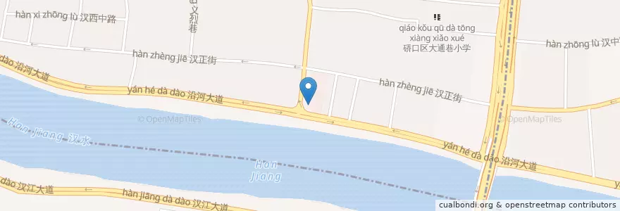 Mapa de ubicacion de 中国农业银行崇仁路分理处 en 中国, 湖北省, 武汉市, 汉阳区, 汉中街道.