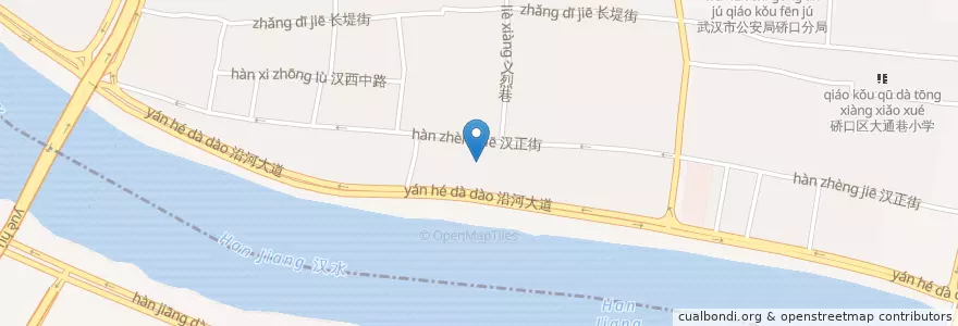 Mapa de ubicacion de 硚口区庆新小学 en 中国, 湖北省, 武汉市, 汉阳区, 汉中街道.