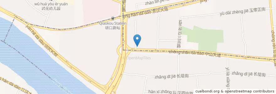 Mapa de ubicacion de 中国工商银行硚口支行 en 中国, 湖北省, 武汉市, 硚口区, 汉阳区, 汉中街道.