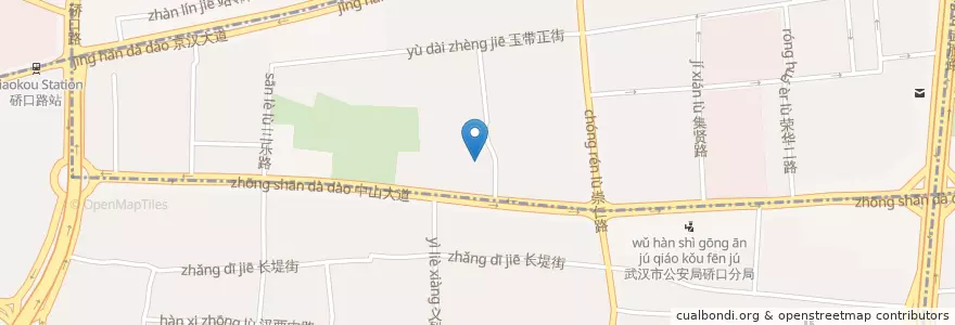 Mapa de ubicacion de 硚口区建乐村小学 en China, Hubei, Wuhan, Qiaokou District, 汉中街道.