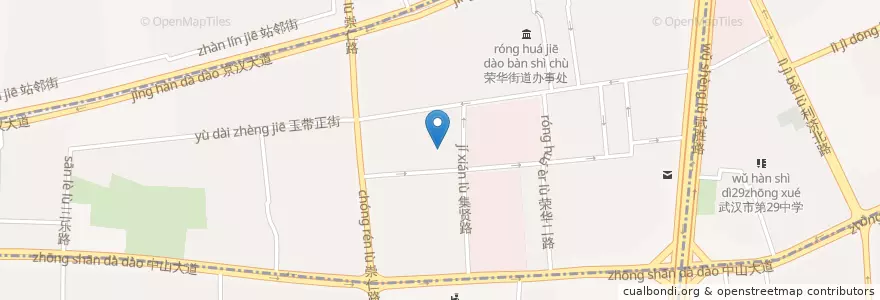 Mapa de ubicacion de 硚口区井岗山小学 en چین, هوبئی, ووهان, 硚口区, 荣华街道.