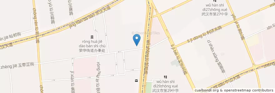 Mapa de ubicacion de 中国工商银行硚口区支行 en 中国, 湖北省, 武汉市, 硚口区, 荣华街道.