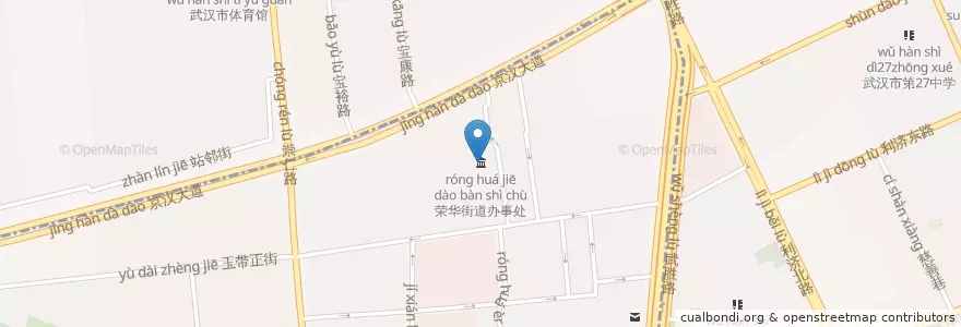 Mapa de ubicacion de 荣华街道办事处 en 중국, 후베이성, 우한시, 차오커우구, 荣华街道.