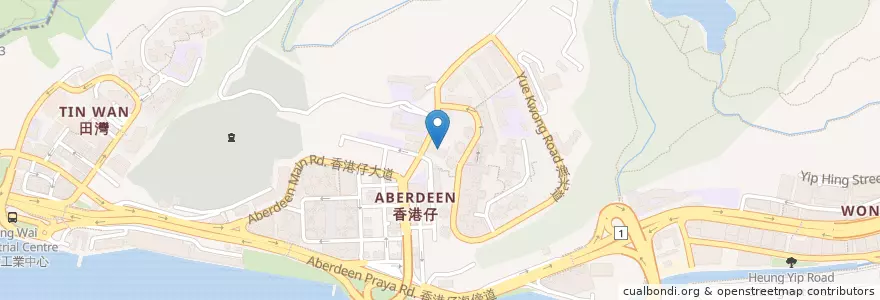 Mapa de ubicacion de 香港仔賽馬會普通科門診診所 Aberdeen Jockey Club General Out-patient Clinic en Çin, Guangdong, Hong Kong, Hong Kong Adası, Yeni Bölgeler, 南區 Southern District.