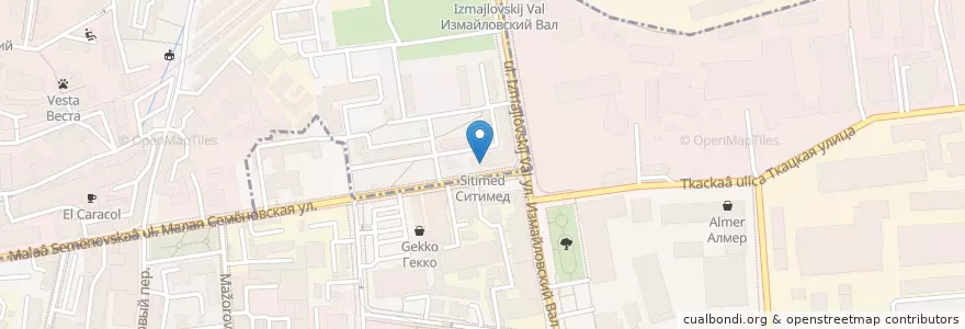 Mapa de ubicacion de Ситимед en روسيا, Центральный Федеральный Округ, Москва, Восточный Административный Округ, Район Соколиная Гора.