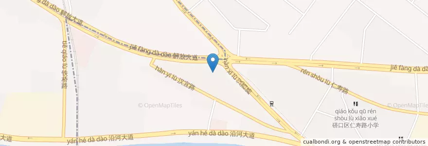Mapa de ubicacion de 汉水桥街道办事处 en چین, هوبئی, ووهان, 硚口区, 汉水桥街道.