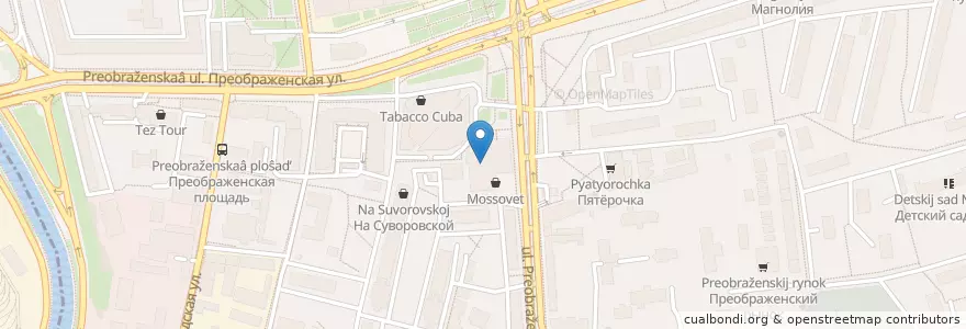 Mapa de ubicacion de Моссовет en Rússia, Distrito Federal Central, Москва, Восточный Административный Округ, Район Преображенское.