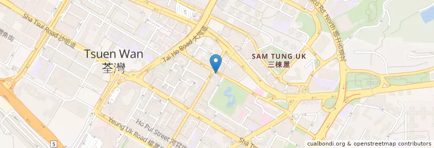 Mapa de ubicacion de HSBC en China, Cantão, Hong Kong, Novos Territórios, 荃灣區 Tsuen Wan District.