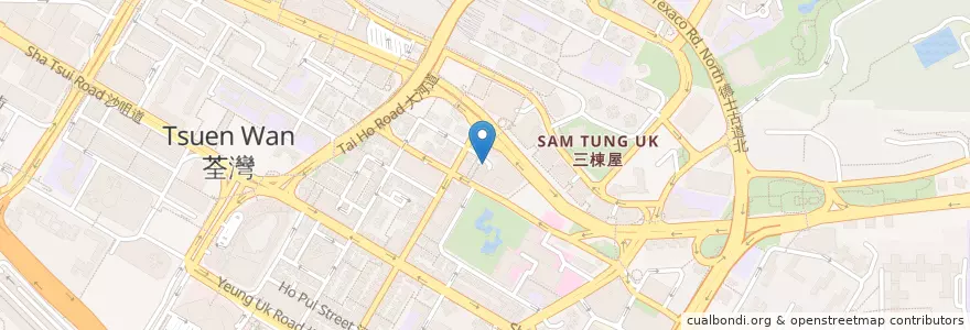 Mapa de ubicacion de 荃灣城市廣場停車場 Tsuen Wan Town Square Car Park en China, Provincia De Cantón, Hong Kong, Nuevos Territorios, 荃灣區 Tsuen Wan District.