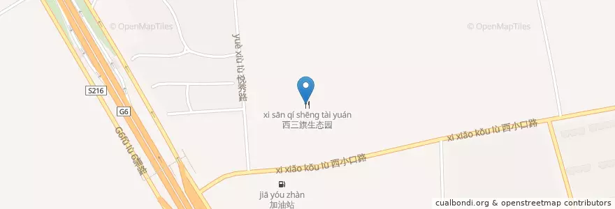 Mapa de ubicacion de 西三旗生态园 en 中国, 北京市, 河北省, 海淀区.