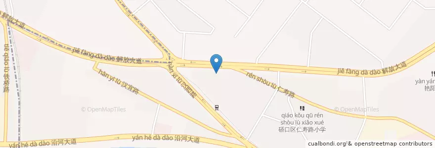 Mapa de ubicacion de 武汉市汉水医院 en 中国, 湖北省, 武汉市, 硚口区, 汉水桥街道.