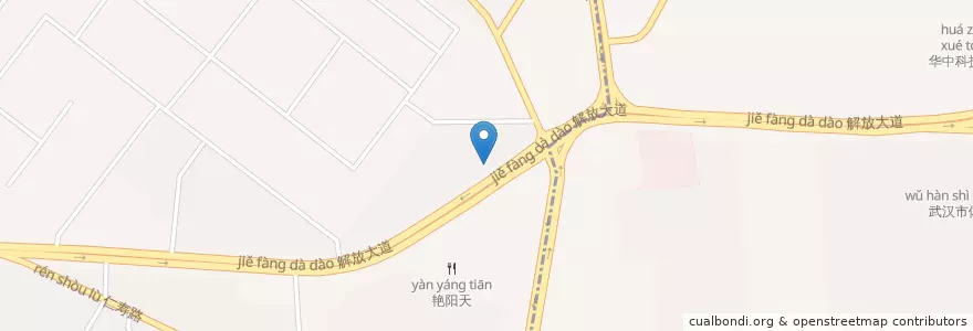 Mapa de ubicacion de 中国银行宝丰路分理处 en Çin, Hubei, Vuhan, 硚口区, 汉水桥街道.