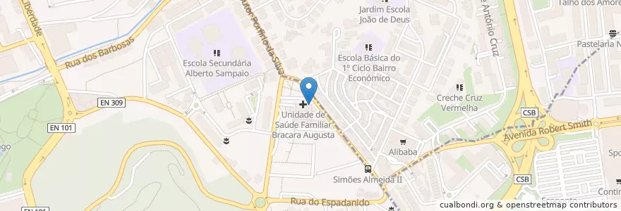 Mapa de ubicacion de Bar Azul en 葡萄牙, 北部大區, Braga, Cávado, Braga.