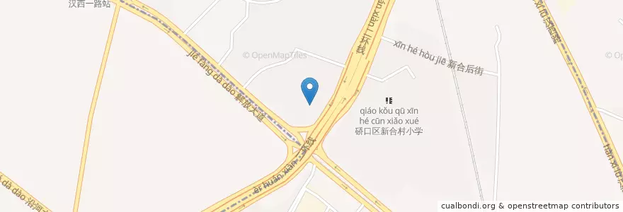 Mapa de ubicacion de 硚口区水厂路小学 en 中国, 湖北省, 武汉市, 硚口区, 宗关街道.