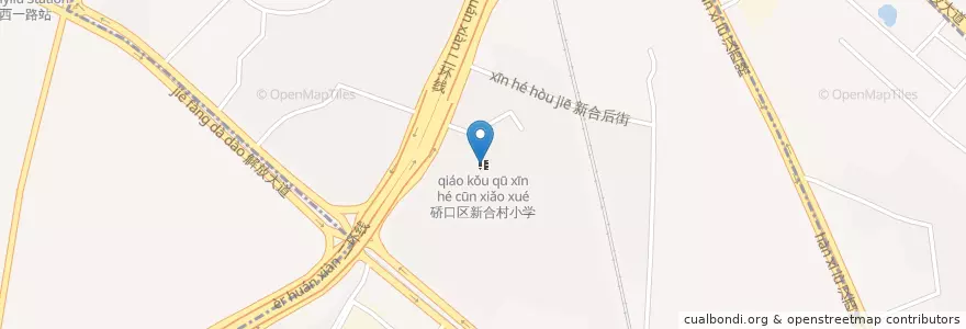 Mapa de ubicacion de 硚口区新合村小学 en 중국, 후베이성, 우한시, 차오커우구, 宗关街道.
