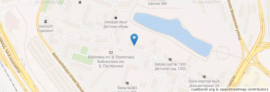 Mapa de ubicacion de Детский сад №826 en Russie, District Fédéral Central, Moscou, Западный Административный Округ, Можайский Район.