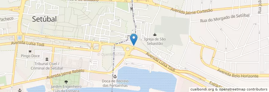 Mapa de ubicacion de Casa Lagarto en 포르투갈, Área Metropolitana De Lisboa, Setúbal, Península De Setúbal, Setúbal, Setúbal.