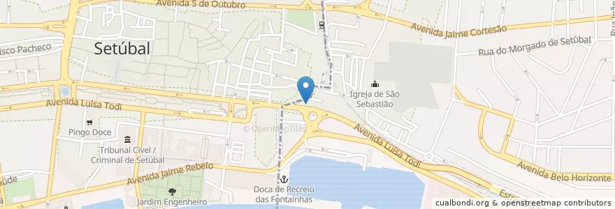 Mapa de ubicacion de Rei do Choco Frito en Португалия, Área Metropolitana De Lisboa, Setúbal, Península De Setúbal, Setúbal, Setúbal.