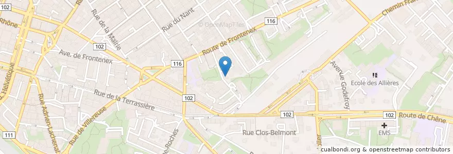 Mapa de ubicacion de La Petite Maison de Frontenex en Suiza, Ginebra, Ginebra, Ginebra.