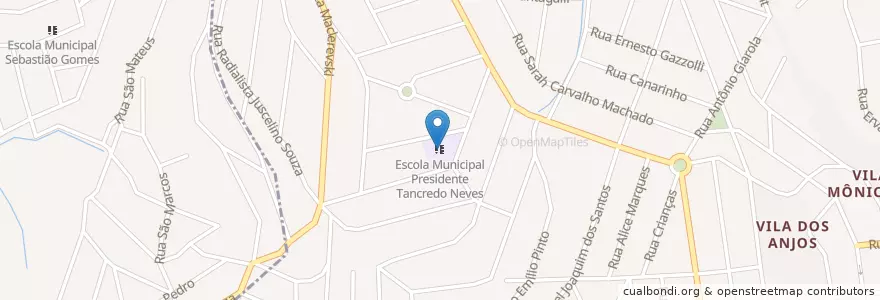 Mapa de ubicacion de Escola Municipal Presidente Tancredo Neves en ブラジル, 南東部地域, ミナス ジェライス, Região Geográfica Intermediária De Belo Horizonte, Região Metropolitana De Belo Horizonte, Microrregião Belo Horizonte, ベロオリゾンテ.