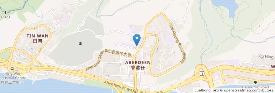Mapa de ubicacion de 香港仔浸信會 Aberdeen Baptist Church en 中国, 広東省, 香港, 香港島, 新界, 南區 Southern District.