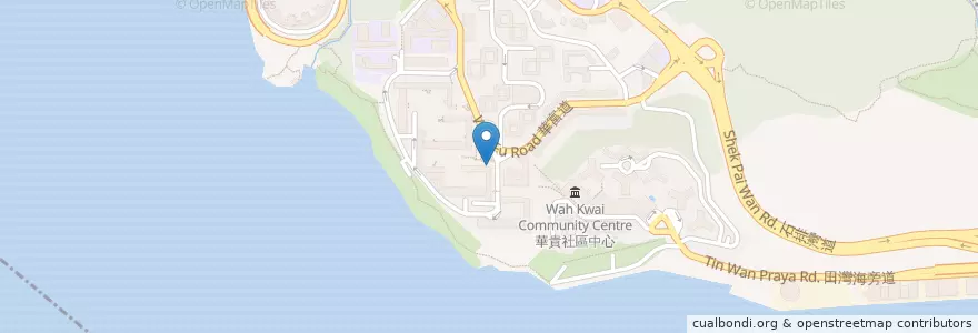 Mapa de ubicacion de Pok Fu Lam Public Library en China, Guangdong, Hong Kong, Hong Kong Island, New Territories, Southern District.