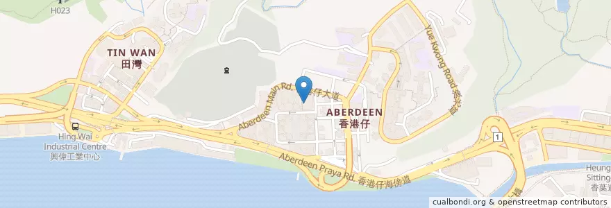 Mapa de ubicacion de 香港仔公共圖書館 Aberdeen Public Library en 中国, 広東省, 香港, 香港島, 新界, 南區 Southern District.