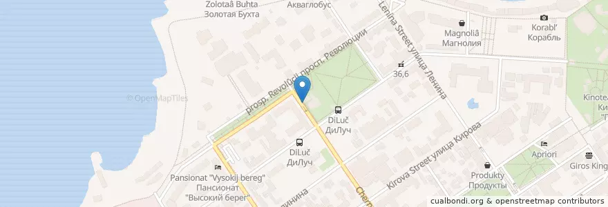 Mapa de ubicacion de Ресторан Бульвар en ロシア, 南部連邦管区, クラスノダール地方, Городской Округ Анапа.