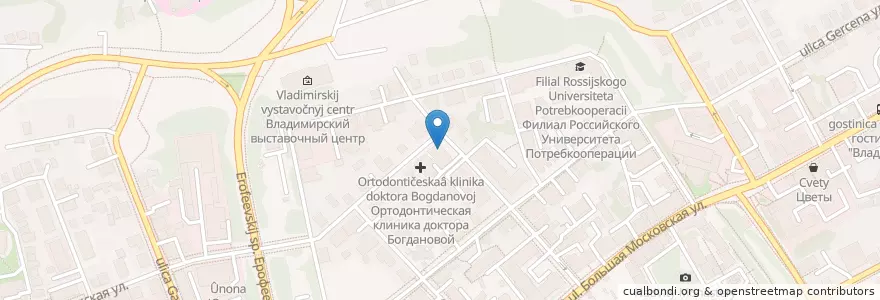 Mapa de ubicacion de Открытая Владимирская бизнес-школа en Russia, Central Federal District, Vladimir Oblast, Городской Округ Владимир.