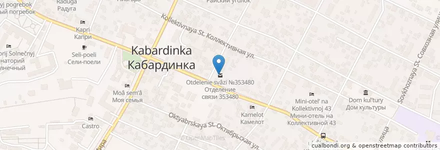 Mapa de ubicacion de Кабардинка 353480 en Russia, South Federal District, Krasnodar Krai, Городской Округ Геленджик.