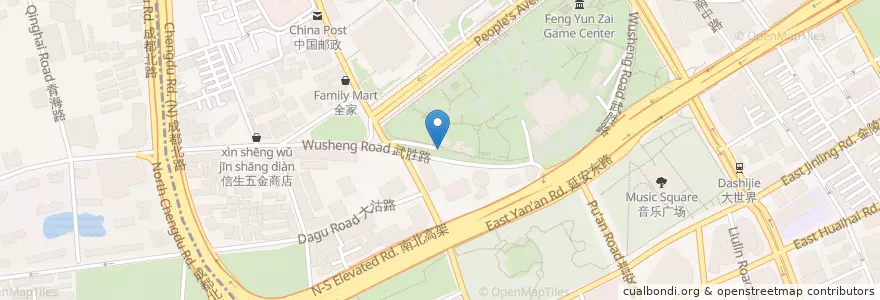 Mapa de ubicacion de 人民广场 en Китай, Шанхай, Хуанпу.