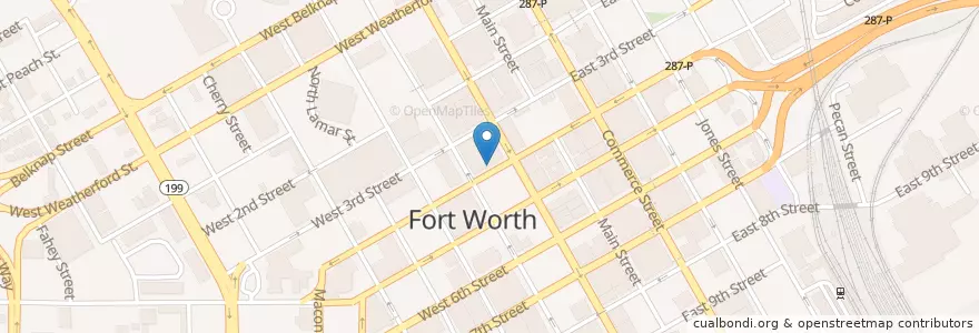 Mapa de ubicacion de Circle Theatre en 美利坚合众国/美利堅合眾國, 得克萨斯州 / 德克薩斯州 / 德薩斯州, Tarrant County, Fort Worth.