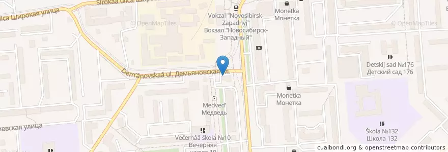 Mapa de ubicacion de Бакинский двор en ロシア, シベリア連邦管区, ノヴォシビルスク州, ノヴォシビルスク管区.