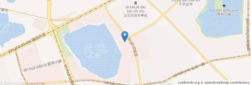 Mapa de ubicacion de 中国建设银行鄂城墩支行 en China, Hubei, Wuhan, Jiang’An, 西马街道, 台北街道.